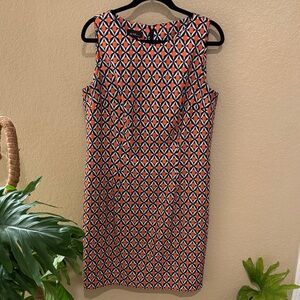 Alyx Orange and Black Diamond Pattern Midi Dress